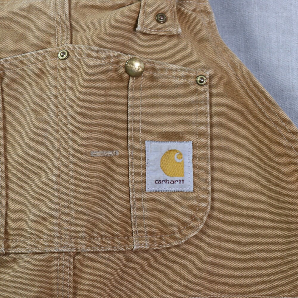 Vintage Carhartt Duck Overalls Men’s 42x30 Brown Workwear USA Made Distressed - Picture 3 of 16